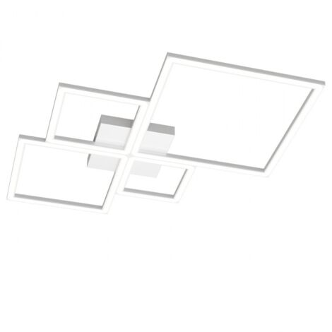 Plafoniera Moderna Quadrata Four Squares Alluminio Bianco Led 90W
