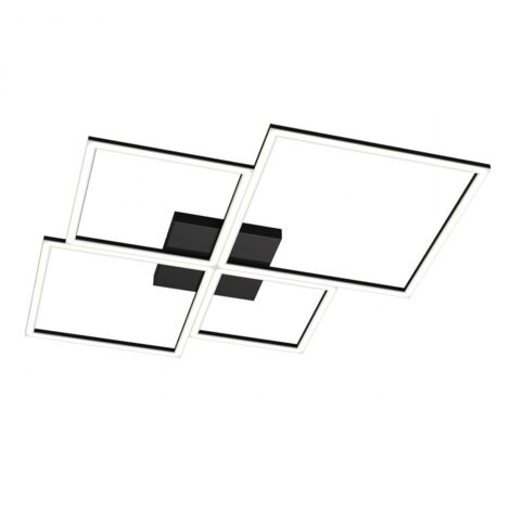 Plafoniera Moderna Quadrata Four Squares Alluminio Nero Led 120W