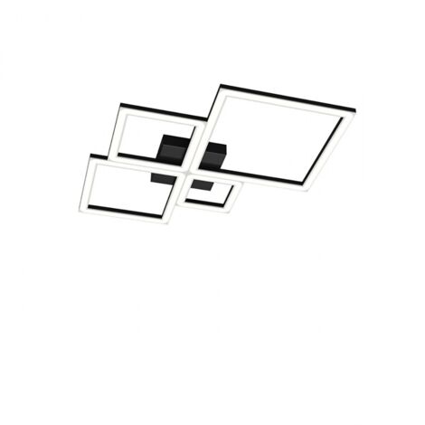 Plafoniera Moderna Quadrata Four Squares Alluminio Nero Led 71W