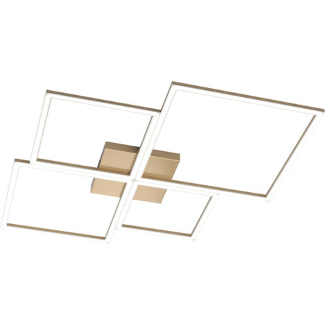 Plafoniera Moderna Quadrata Four Squares Alluminio Oro Led 120W