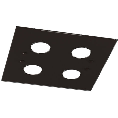 Plafoniera Moderna Quadrata Path Vetro Marrone 4 Luci Gx53