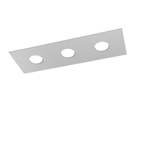 Plafoniera Moderna Rettangolare Area Metallo Grigio 3 Luci Gx53