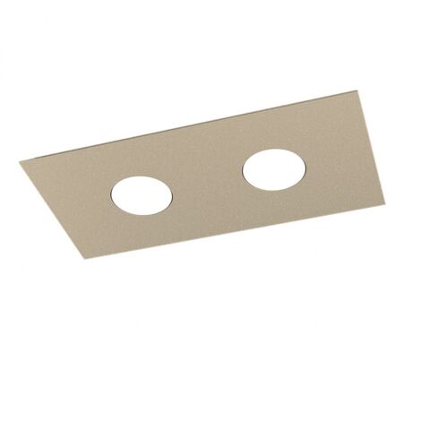 Plafoniera Moderna Rettangolare Area Metallo Sabbia 2 Luci Gx53