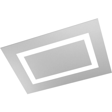 Plafoniera Moderna Rettangolare Carpet Metallo Grigio 4 Luci 2G11 70X47Cm
