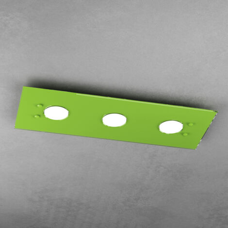 Plafoniera Moderna Rettangolare Path Vetro Verde 3 Luci Gx53