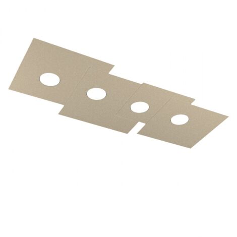 Plafoniera Moderna Rettangolare Plate Metallo Sabbia 4 Luci Gx53