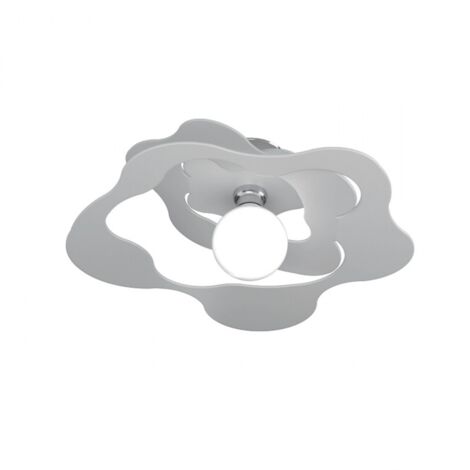 Plafoniera Moderna Ripples Metallo Grigio 1 Luce E27 D.50Cm