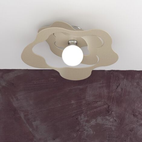 Plafoniera Moderna Ripples Metallo Sabbia 1 Luce E27 D.50Cm