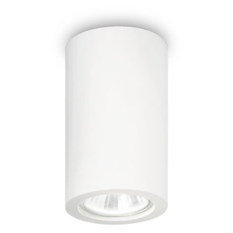 Plafoniera Moderna Round Tower Gesso Bianco 1 Luce Gu10
