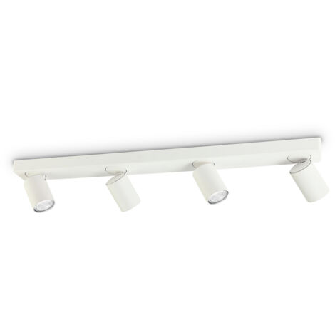 Plafoniera Moderna Rudy Metallo Bianco 4 Luci 7W 3000K Luce Calda