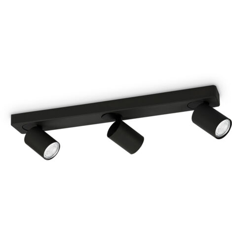 Plafoniera Moderna Rudy Metallo Nero 3 Luci 7W 3000K Luce Calda