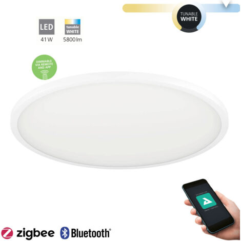 Plafoniera Moderna Sarsina-Z Alluminio Bianco Luce Led Integrato 41W
