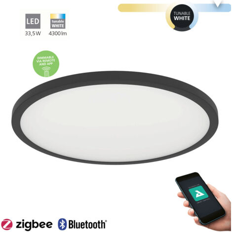 Plafoniera Moderna Sarsina-Z Alluminio Nero Luce Led Integrato 33,5W
