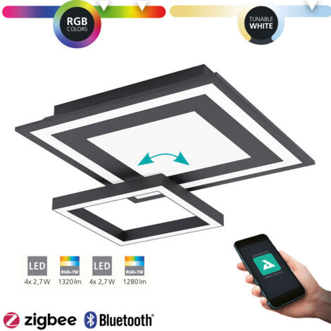 Plafoniera Moderna Savatarila-Z Acciaio Nero 4 Luci Led Integrato 2,7W
