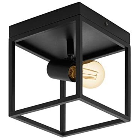 Plafoniera Moderna Silentina Acciaio Nero 1 Luce E27