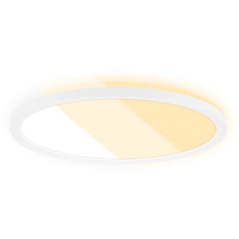 Plafoniera Moderna Slim Cts Plastica Bianco 29Cm Led Integrato 18W