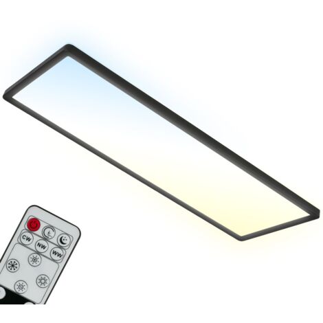 Plafoniera Moderna Slim Plastica Nero Led Integrato 23W Da 2700 A 6500K