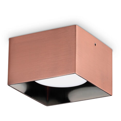 Plafoniera Moderna Spike Alluminio Rame 1 Luce Gx53 15W 3000K Ip20