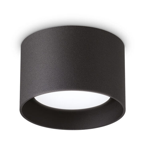 Plafoniera Moderna Spike Metallo Nero 1 Luce Gx53 9W 3000K Luce Calda