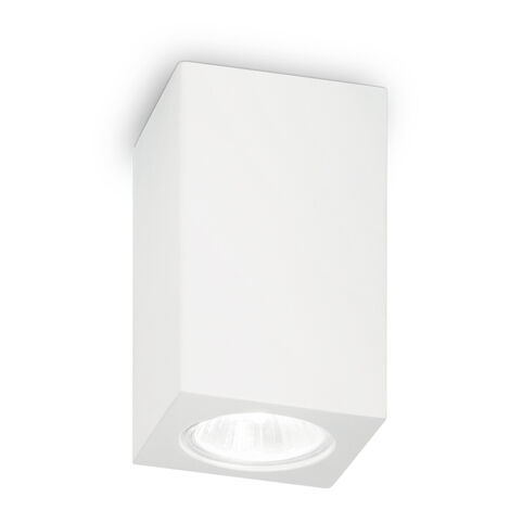 Plafoniera Moderna Square Tower Gesso Bianco 1 Luce Gu10