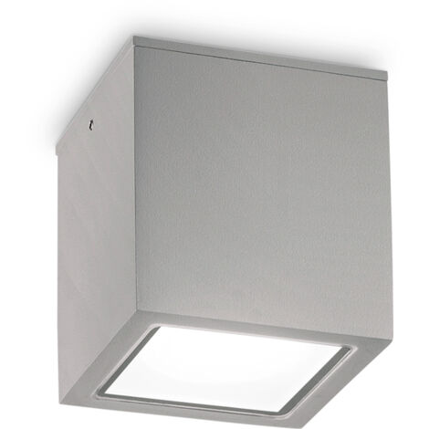 Plafoniera Moderna Techo Alluminio Grigio 1 Luce Gu10 20W Ip54
