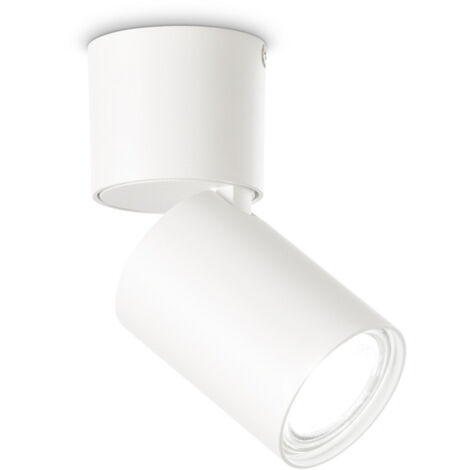 Plafoniera Moderna Toby Metallo Bianco 1 Luce Gu10 7W 3000K Luce Calda