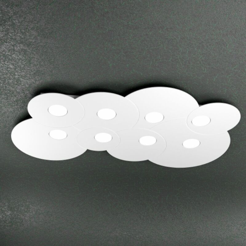 Image of Plafoniera moderna top light cloud 1128 pl8 r gx53 led metallo lampada soffitto, finitura metallo bianco - Bianco