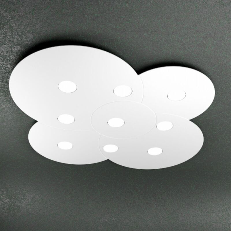Image of Plafoniera moderna top light cloud 1128 pl9 gx53 led metallo lampada soffitto, finitura metallo bianco - Bianco