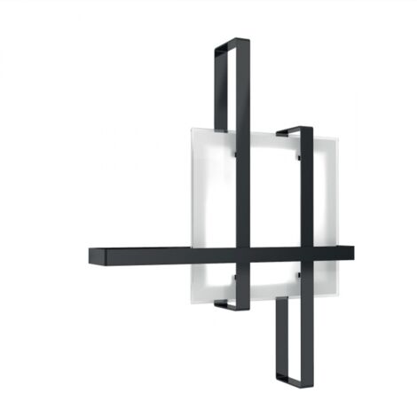 Plafoniera moderna topo light cross 1106 50 e27 led metallo vetro lampada soffitto, finitura metallo nero