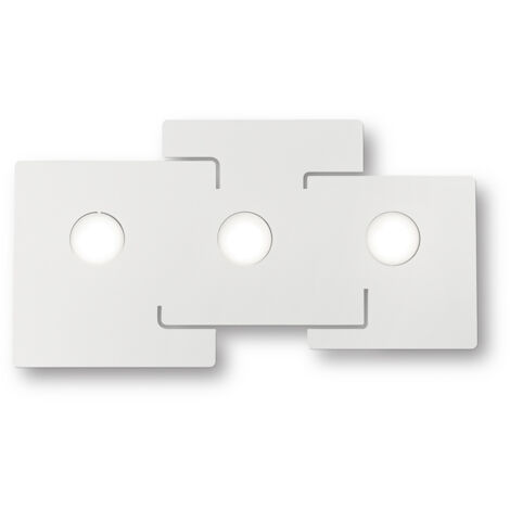 Plafoniera Moderna Totem Metallo Bianco 3 Luci Gx53 9W 3000K Luce Calda