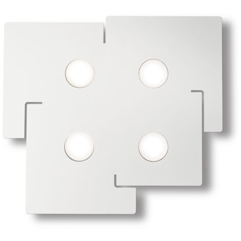 Plafoniera Moderna Totem Metallo Bianco 4 Luci Gx53 9W 3000K Luce Calda