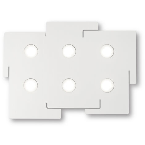 Plafoniera Moderna Totem Metallo Bianco 6 Luci Gx53 9W 3000K Luce Calda