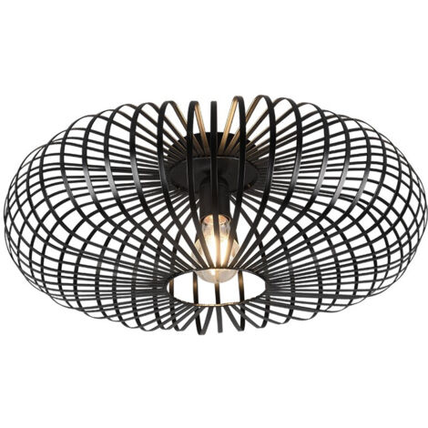 Plafoniera moderna Trio JOHANN nera E27 50 cm dimmerabile