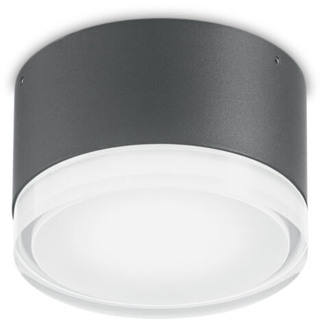 Plafoniera Moderna Urano Alluminio-Materie Plastiche Antracite 1 Luce Gx53 Small