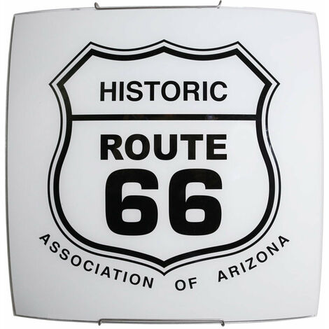 Plafoniera moderna vetro bianco route66 ganci acciaio 40x40xh.11 cm