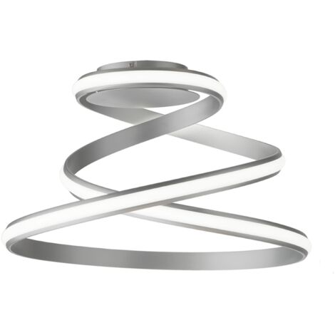 Plafoniera moderna VUELTA a LED D55 cm in metallo verniciato Silver