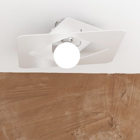 Plafoniera Moderna Wacky Metallo Bianco 1 Luce E27 45Cm