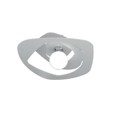 Plafoniera Moderna Warped Metallo Grigio 1 Luce E27 D.50Cm