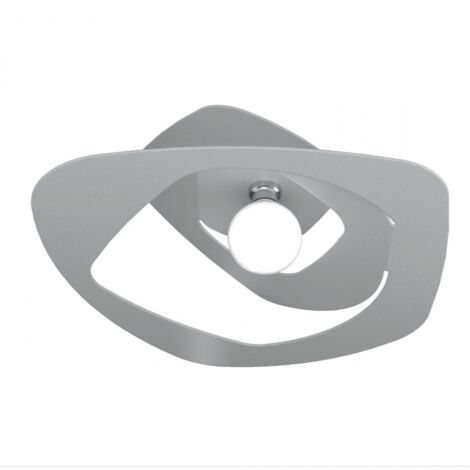 Plafoniera Moderna Warped Metallo Grigio 1 Luce E27 D.65Cm