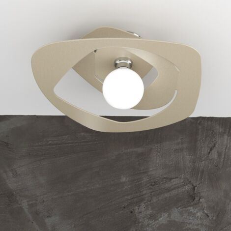 Plafoniera Moderna Warped Metallo Sabbia 1 Luce E27 D.50Cm
