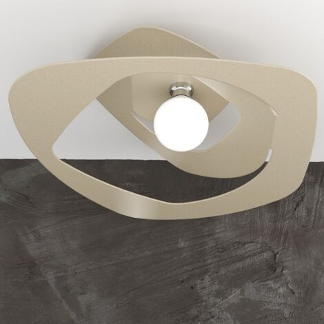 Plafoniera Moderna Warped Metallo Sabbia 1 Luce E27 D.65Cm