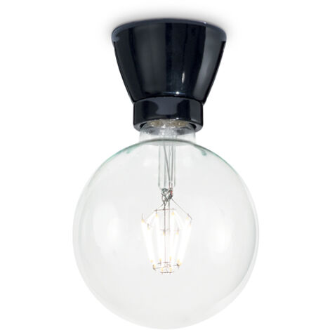 Plafoniera Moderna Winery Porcellana - Ceramica Nero 1 Luce E27