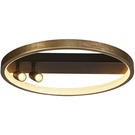 Plafoniera Moderno Adornare Acciaio Nero Policarbonato Oro Led 37,8W 2700K