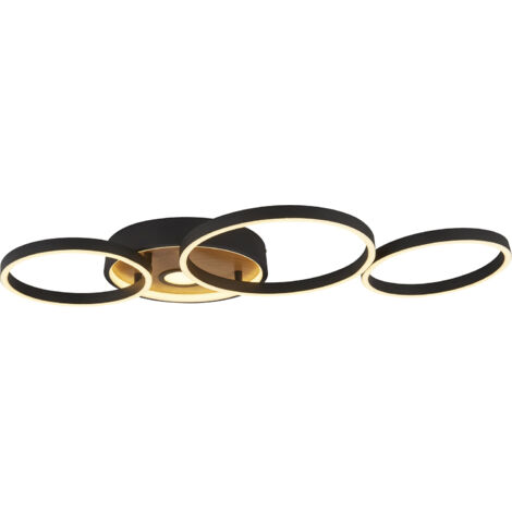 Plafoniera Moderno Curiosità Acciaio Nero Policarbonato Marrone Led 40W 3000K