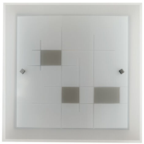 "Plafoniera MUSA in vetro bianco 30x30 cm."