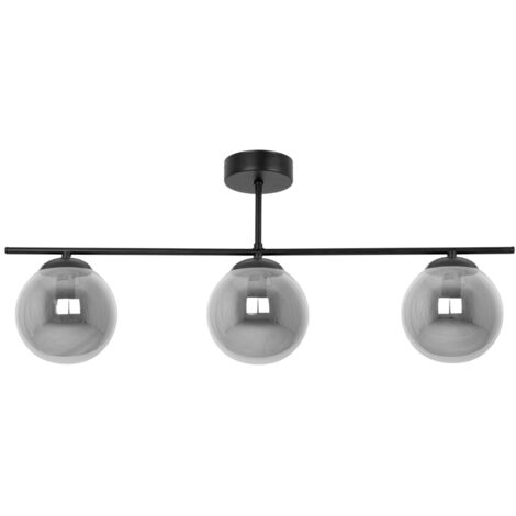 Plafoniera nera 3 vetri grafite Gamma Kaja 3xE14 10W