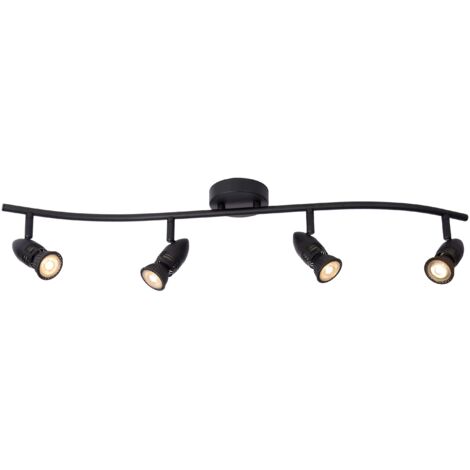 Plafoniera nera 4 spot orientabili GU10 Caro Lucide