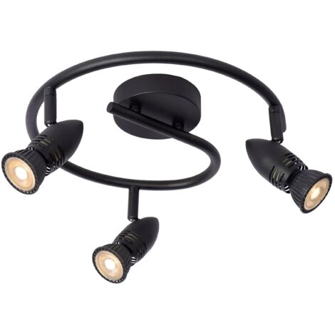 Plafoniera nera Caro Lucide 3 faretti orientabili GU10