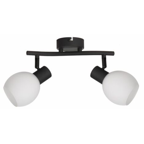 Plafoniera nera Cortez 2 globi bianchi 2xE14 40W Reality