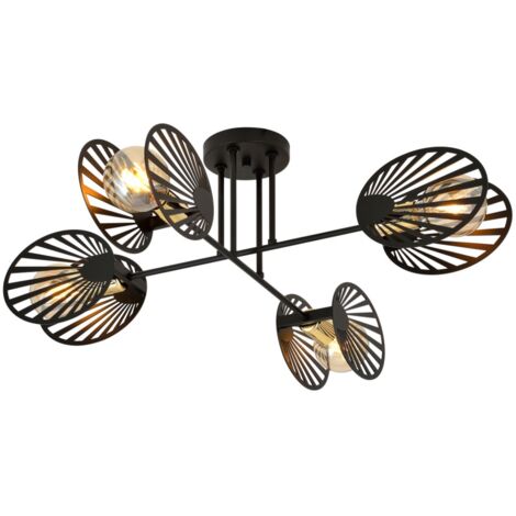 Plafoniera nera moderna Emibig TALIA metallo 4xE27 86cm
